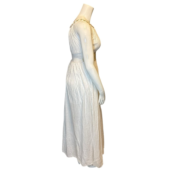 Grimani Penelope Hand Crafted Greek Dress, O/S, White Crinkle Cotton - Picture 9 of 16